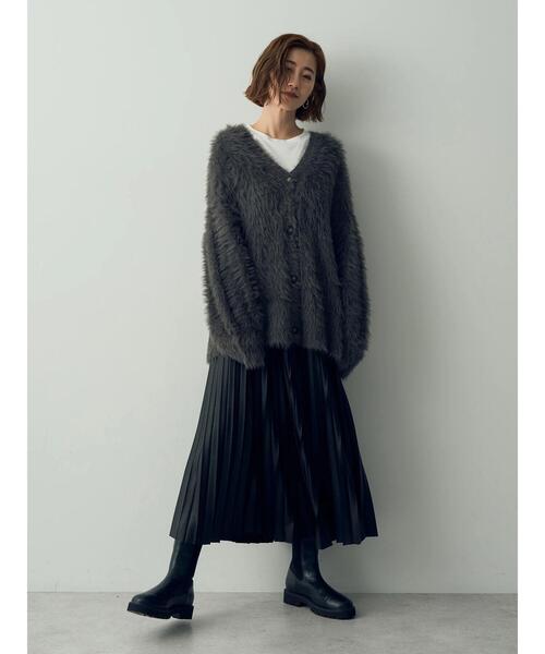 YECCA VECCA（イェッカヴェッカ）の「シャギーカーディガン（カーディガン/ボレロ・レディース・アイボリー/グリーン/チャコールグレー・FREE）」の15枚目の写真