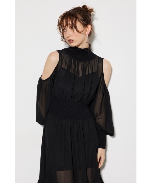 セール】ニットコンビスリットフレアワンピース（ワンピース）｜rienda