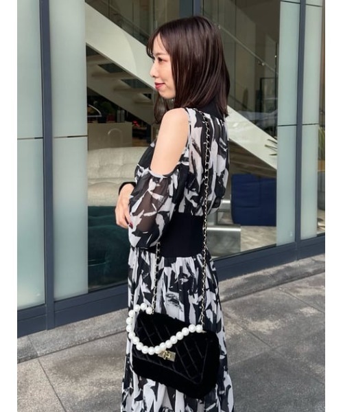 セール】ニットコンビスリットフレアワンピース（ワンピース）｜rienda