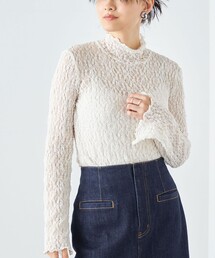 〈手洗い可能〉リンクル フラワー レース タートル