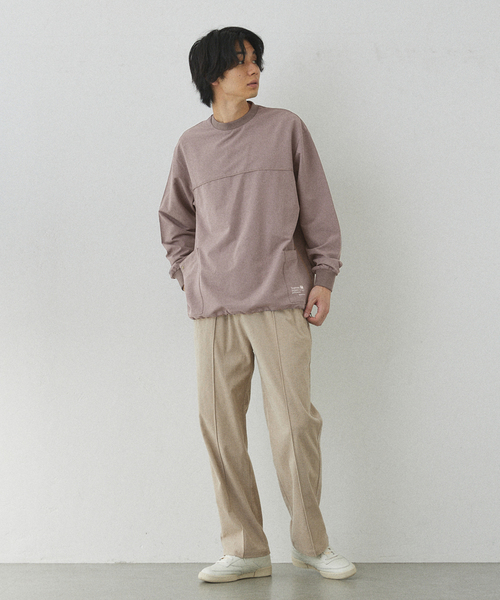417 EDIFICE（フォーワンセブンエディフィス）の「【Warm Woven】 リブプルオーバー（Tシャツ/カットソー・メンズ・グレー/ブラック・LARGE/MEDIUM）」の4枚目の写真