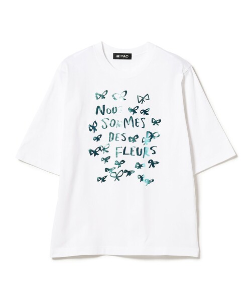 Ray BEAMS(レイビームス)の「MIYAO × Ray BEAMS / 別注 NOUS SOMMES DES FLEURS Tシャツ(Tシャツ/カットソー・レディース・ホワイト・ONE SIZE)」の2枚目の写真