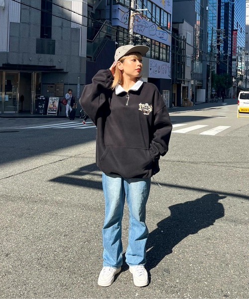 STAY GOLD（ステイゴールド）の「【STAYGOLD】ヘビーウェイト 裏起毛 クマモチーフ ハーフジップ / Heavyweight lined half-zip with bear motif（スウェット・メンズ・アッシュグレー/ブラック/ネイビー・M/L）」の6枚目の写真
