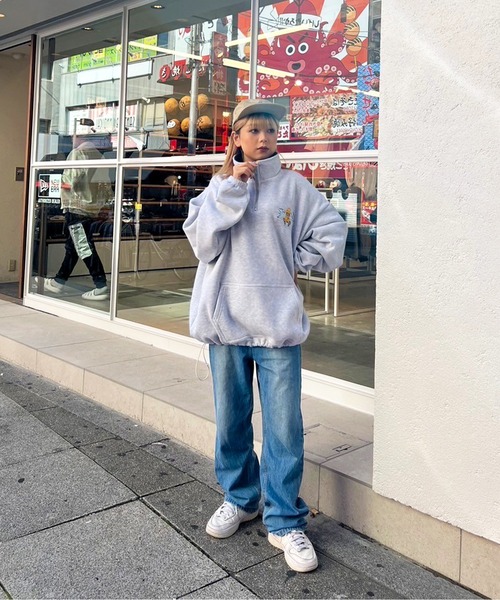 STAY GOLD（ステイゴールド）の「【STAYGOLD】ヘビーウェイト 裏起毛 クマモチーフ ハーフジップ / Heavyweight lined half-zip with bear motif（スウェット・メンズ・アッシュグレー/ブラック/ネイビー・M/L）」の8枚目の写真