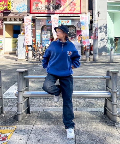 STAYGOLD LA ネイビー ハーフジップウェア STAYGOLD LA ネイビー ハーフジップウェア