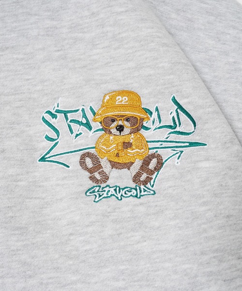 STAY GOLD（ステイゴールド）の「【STAYGOLD】ヘビーウェイト 裏起毛 クマモチーフ ハーフジップ / Heavyweight lined half-zip with bear motif（スウェット・メンズ・アッシュグレー/ブラック/ネイビー・M/L）」の14枚目の写真