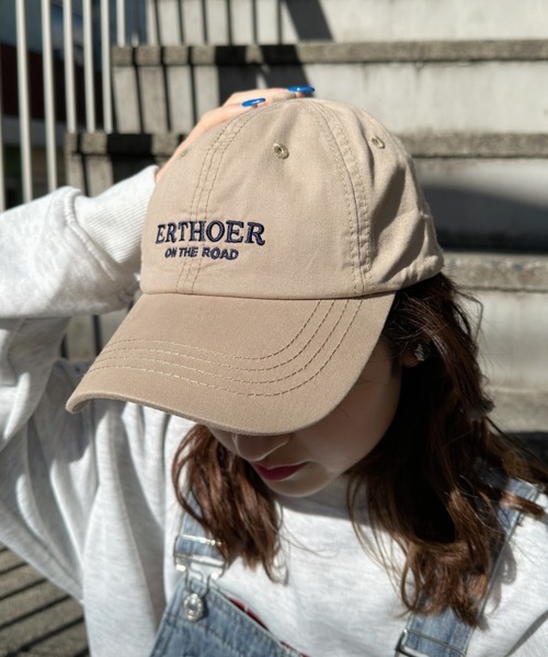 CLEA（クレア）の「フロントロゴ刺繍コットンキャップ（キャップ・レディース・ネイビー/ピンク/グリーン/ブラウン/ブラック/ホワイト/ベージュ・FREE）」の4枚目の写真