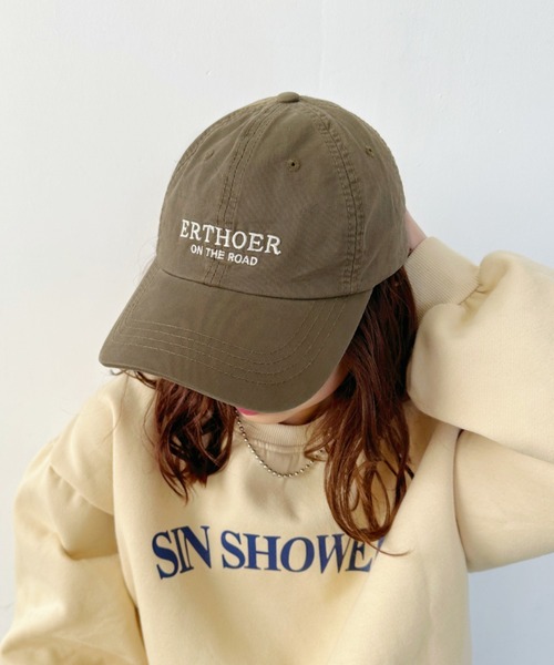 CLEA（クレア）の「フロントロゴ刺繍コットンキャップ（キャップ・レディース・ネイビー/ピンク/グリーン/ブラウン/ブラック/ホワイト/ベージュ・FREE）」の3枚目の写真