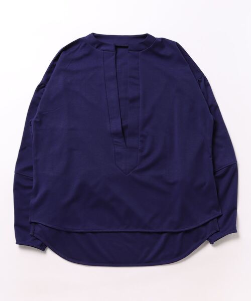 STYLEBLOCK(スタイルブロック)の「ポンチキーネックトップス(Tシャツ/カットソー・レディース・ベージュ/ブルー/ブラック・M)」の3枚目の写真