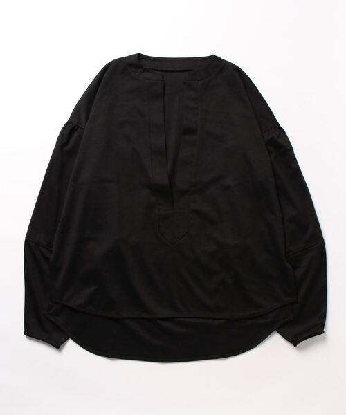 STYLEBLOCK(スタイルブロック)の「ポンチキーネックトップス(Tシャツ/カットソー・レディース・ベージュ/ブルー/ブラック・M)」の2枚目の写真