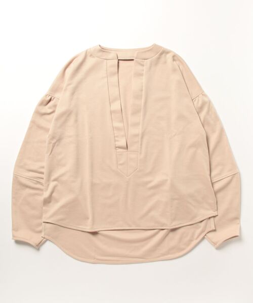 STYLEBLOCK(スタイルブロック)の「ポンチキーネックトップス(Tシャツ/カットソー・レディース・ベージュ/ブルー/ブラック・M)」の5枚目の写真