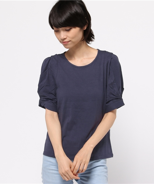 OUTLET（アウトレット）の「【Ciaopanic】袖タックBLカットソー（シャツ/ブラウス・レディース・ピンク/ホワイト/グレー/ネイビー/イエロー・FREE）」の3枚目の写真
