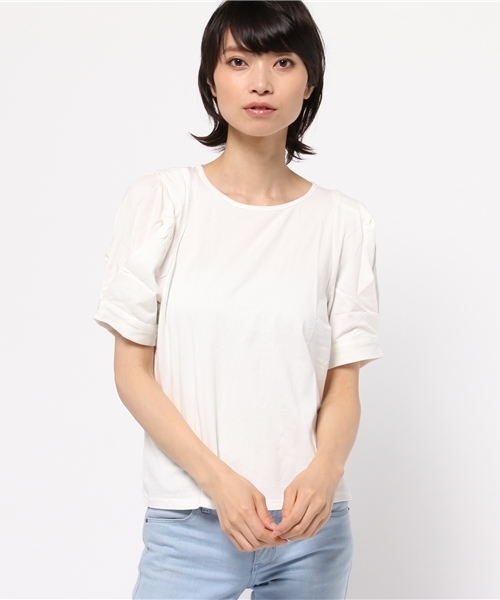OUTLET（アウトレット）の「【Ciaopanic】袖タックBLカットソー（シャツ/ブラウス・レディース・ピンク/ホワイト/グレー/ネイビー/イエロー・FREE）」の2枚目の写真