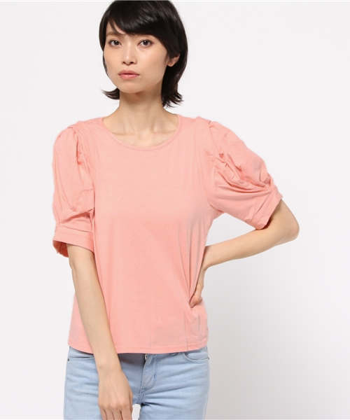 OUTLET（アウトレット）の「【Ciaopanic】袖タックBLカットソー（シャツ/ブラウス・レディース・ピンク/ホワイト/グレー/ネイビー/イエロー・FREE）」の5枚目の写真