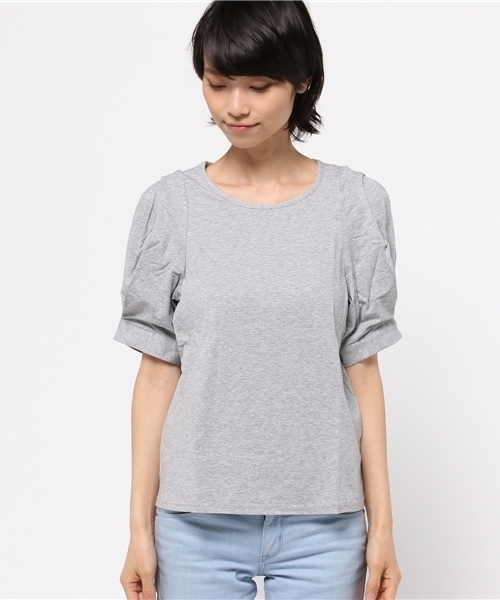 OUTLET（アウトレット）の「【Ciaopanic】袖タックBLカットソー（シャツ/ブラウス・レディース・ピンク/ホワイト/グレー/ネイビー/イエロー・FREE）」の11枚目の写真
