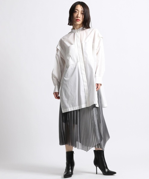 STERNBERG（スタンバーグ）の「STERNBERG/アシメプリーツラップスカート/991254（スカート・レディース・シルバー/ゴールド・MEDIUM/LARGE）」の3枚目の写真