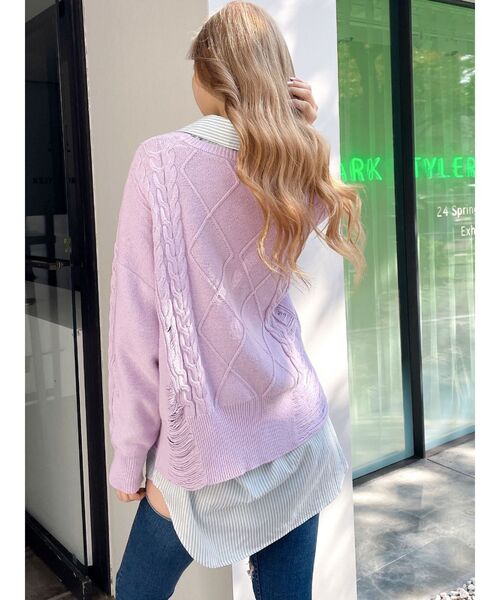 GYDA（ジェイダ）の「シンプルストライプシャツ（シャツ/ブラウス・レディース・ピンク/ネイビー/ミント・FREE）」の18枚目の写真