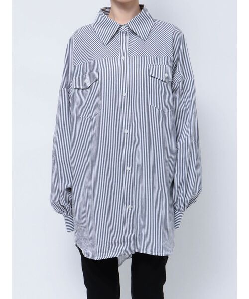 GYDA（ジェイダ）の「シンプルストライプシャツ（シャツ/ブラウス・レディース・ピンク/ネイビー/ミント・FREE）」の22枚目の写真