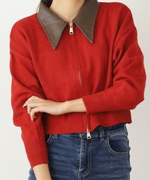 ▲FULL ZIP BY-COLOR JACKET / フルジップバイカラーニット