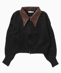 ▲FULL ZIP BY-COLOR JACKET / フルジップバイカラーニット
