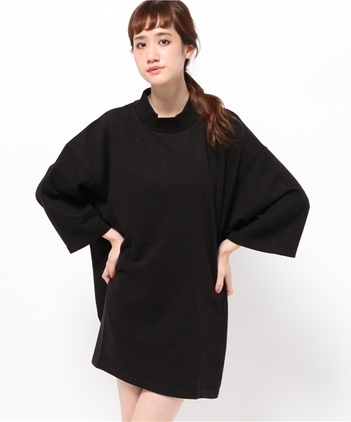 CIAOPANIC（チャオパニック）の「【Ciaopanic】　ハイネックBIGT-OP（ワンピース・レディース・アイボリー/ブラック・FREE）」の2枚目の写真