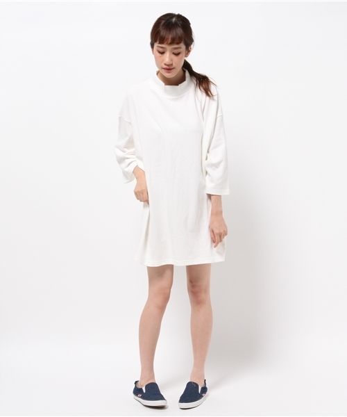 CIAOPANIC（チャオパニック）の「【Ciaopanic】　ハイネックBIGT-OP（ワンピース・レディース・アイボリー/ブラック・FREE）」の10枚目の写真