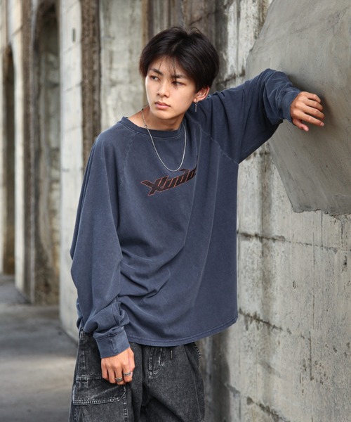 ZIP FIVE(ジップファイブ)の「【ZIP FIVE】 ピグメント 90s ロゴ ラグラン ルーズシルエット ロンT / ロングスリーブ Tシャツ / 長袖(Tシャツ/カットソー・メンズ・ネイビー系/ネイビー/ホワイト×ブラック/ブラック/ブラック系・LARGE/MEDIUM)」の5枚目の写真