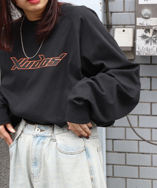 ZIP FIVE(ジップファイブ)の「【ZIP FIVE】 ピグメント 90s ロゴ ラグラン ルーズシルエット ロンT / ロングスリーブ Tシャツ / 長袖(Tシャツ/カットソー・メンズ・ネイビー系/ネイビー/ホワイト×ブラック/ブラック/ブラック系・LARGE/MEDIUM)」の16枚目の写真