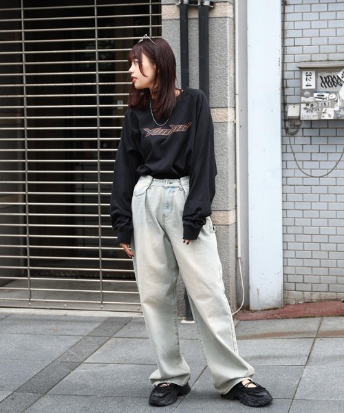 ZIP FIVE(ジップファイブ)の「【ZIP FIVE】 ピグメント 90s ロゴ ラグラン ルーズシルエット ロンT / ロングスリーブ Tシャツ / 長袖(Tシャツ/カットソー・メンズ・ネイビー系/ネイビー/ホワイト×ブラック/ブラック/ブラック系・LARGE/MEDIUM)」の22枚目の写真