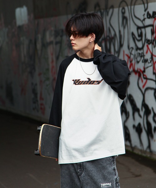 ZIP FIVE(ジップファイブ)の「【ZIP FIVE】 ピグメント 90s ロゴ ラグラン ルーズシルエット ロンT / ロングスリーブ Tシャツ / 長袖(Tシャツ/カットソー・メンズ・ネイビー系/ネイビー/ホワイト×ブラック/ブラック/ブラック系・LARGE/MEDIUM)」の14枚目の写真