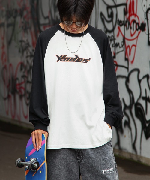 ZIP FIVE(ジップファイブ)の「【ZIP FIVE】 ピグメント 90s ロゴ ラグラン ルーズシルエット ロンT / ロングスリーブ Tシャツ / 長袖(Tシャツ/カットソー・メンズ・ネイビー系/ネイビー/ホワイト×ブラック/ブラック/ブラック系・LARGE/MEDIUM)」の15枚目の写真