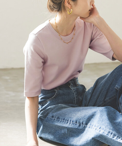 ノーブル Noble 24SS スビンコットン5分袖Tシャツ 24-070-240-5110-2-0 黄緑 サイズ：表記無 Noble(ノーブル) 24SSスビンコットン5分袖Tシャツ24-070-240