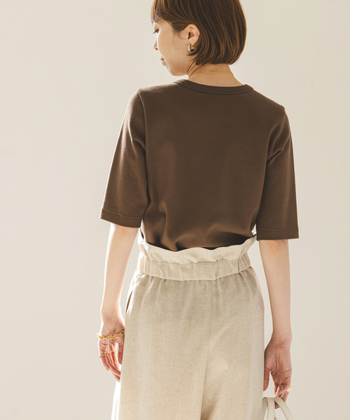 Noble（ノーブル）の「《追加》スビンコットン5分袖Tシャツ（Tシャツ/カットソー・レディース・ブラック/ピンク系その他/ホワイト/ブラウン・FREE）」の17枚目の写真