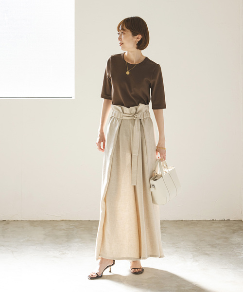 Noble（ノーブル）の「《追加》スビンコットン5分袖Tシャツ（Tシャツ/カットソー・レディース・ブラック/ピンク系その他/ホワイト/ブラウン・FREE）」の18枚目の写真