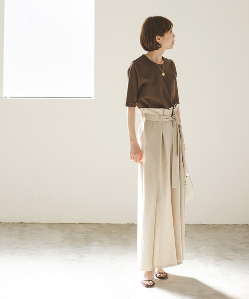 Noble（ノーブル）の「《追加》スビンコットン5分袖Tシャツ（Tシャツ/カットソー・レディース・ブラック/ピンク系その他/ホワイト/ブラウン・FREE）」の19枚目の写真