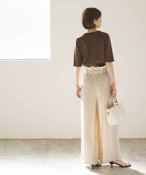 Noble（ノーブル）の「《追加》スビンコットン5分袖Tシャツ（Tシャツ/カットソー・レディース・ブラック/ピンク系その他/ホワイト/ブラウン・FREE）」の20枚目の写真