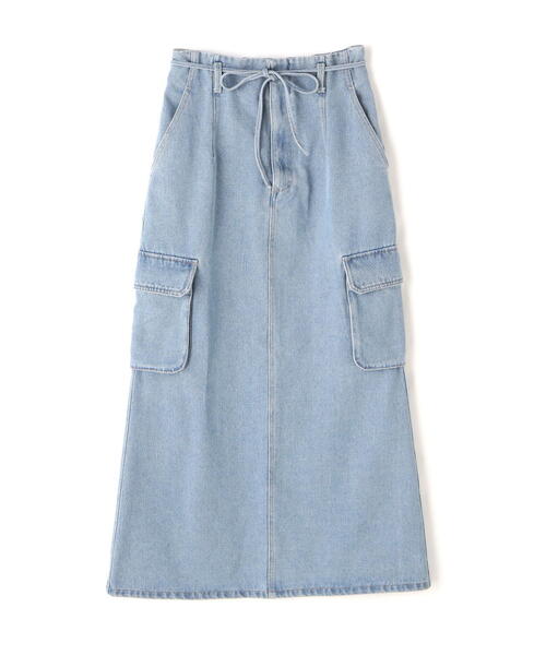 FREE'S MART（フリーズマート）の「[低身長サイズ/Sシリーズ]カーゴデニムナロースカート（デニムスカート・レディース・ライトインディゴブルー/ブラック系その他・SMALL/X-SMALL/MEDIUM）」の9枚目の写真