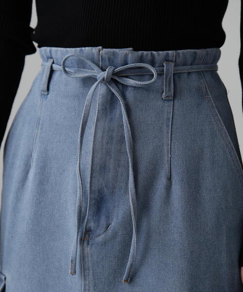FREE'S MART（フリーズマート）の「[低身長サイズ/Sシリーズ]カーゴデニムナロースカート（デニムスカート・レディース・ライトインディゴブルー/ブラック系その他・SMALL/X-SMALL/MEDIUM）」の21枚目の写真