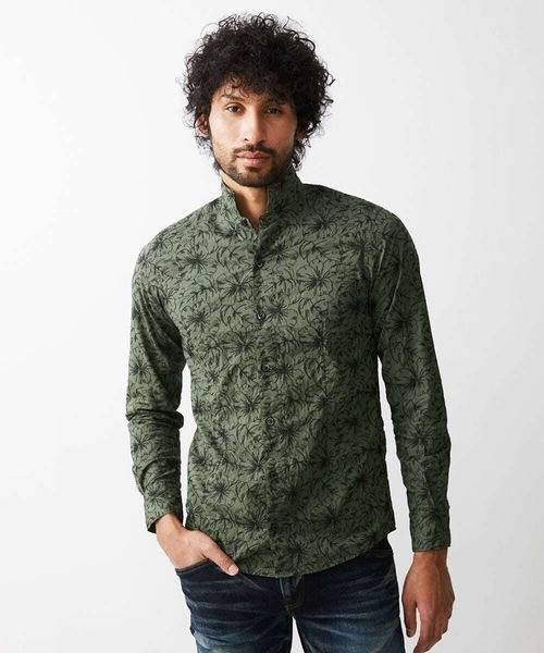 MICHEL KLEIN HOMME (ミッシェルクランオム)の「《日本製》ボタニカル柄刺繍シャツ(シャツ/ブラウス・メンズ・ホワイト/ブラック/カーキ/ブルー・MEDIUM/LARGE/X-LARGE)」の5枚目の写真