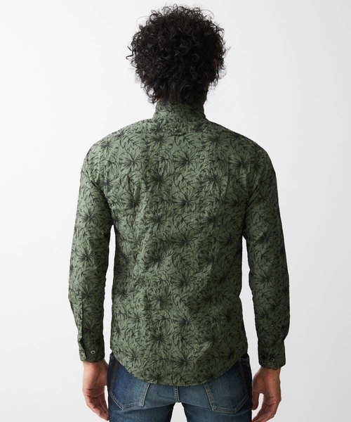 MICHEL KLEIN HOMME (ミッシェルクランオム)の「《日本製》ボタニカル柄刺繍シャツ(シャツ/ブラウス・メンズ・ホワイト/ブラック/カーキ/ブルー・MEDIUM/LARGE/X-LARGE)」の9枚目の写真