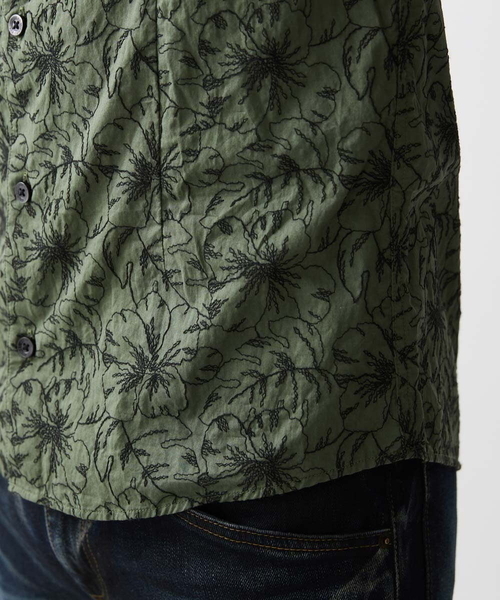 MICHEL KLEIN HOMME (ミッシェルクランオム)の「《日本製》ボタニカル柄刺繍シャツ(シャツ/ブラウス・メンズ・ホワイト/ブラック/カーキ/ブルー・MEDIUM/LARGE/X-LARGE)」の12枚目の写真