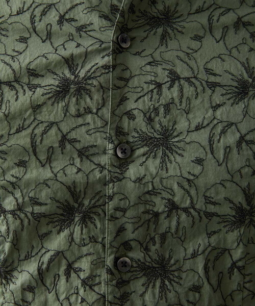 MICHEL KLEIN HOMME (ミッシェルクランオム)の「《日本製》ボタニカル柄刺繍シャツ(シャツ/ブラウス・メンズ・ホワイト/ブラック/カーキ/ブルー・MEDIUM/LARGE/X-LARGE)」の13枚目の写真