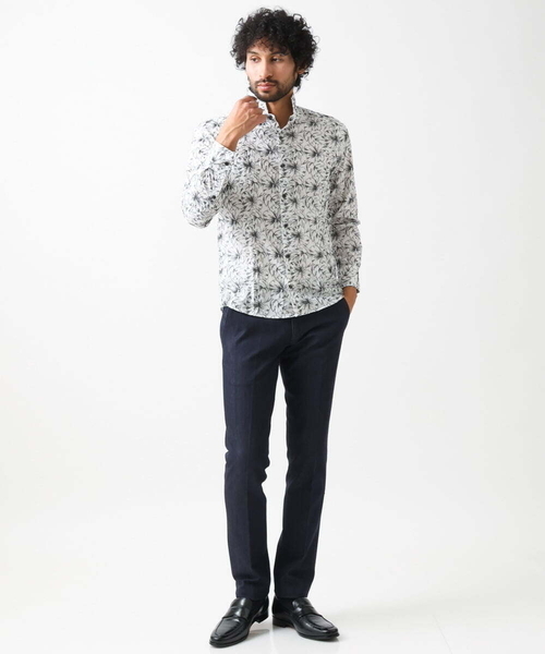 MICHEL KLEIN HOMME (ミッシェルクランオム)の「《日本製》ボタニカル柄刺繍シャツ(シャツ/ブラウス・メンズ・ホワイト/ブラック/カーキ/ブルー・MEDIUM/LARGE/X-LARGE)」の19枚目の写真
