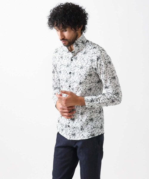 MICHEL KLEIN HOMME (ミッシェルクランオム)の「《日本製》ボタニカル柄刺繍シャツ(シャツ/ブラウス・メンズ・ホワイト/ブラック/カーキ/ブルー・MEDIUM/LARGE/X-LARGE)」の20枚目の写真