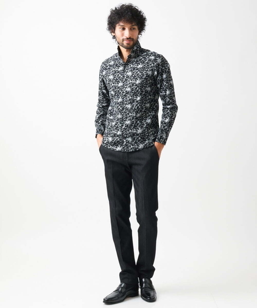MICHEL KLEIN HOMME (ミッシェルクランオム)の「《日本製》ボタニカル柄刺繍シャツ(シャツ/ブラウス・メンズ・ホワイト/ブラック/カーキ/ブルー・MEDIUM/LARGE/X-LARGE)」の21枚目の写真