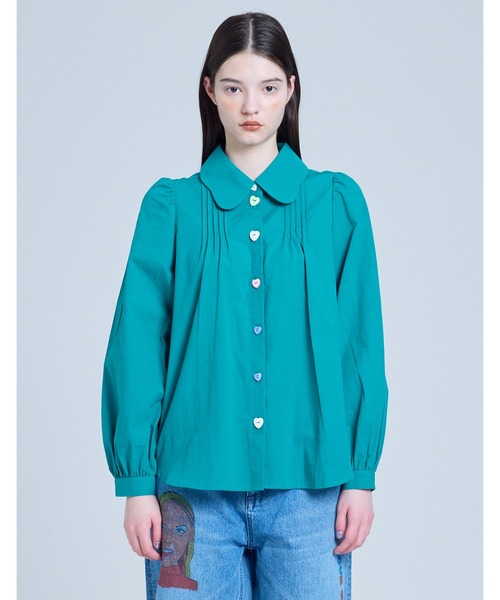 sunny branch（サニーブランチ）の「girly blouse（シャツ/ブラウス・レディース・ブラック/グリーン・SMALL）」の2枚目の写真