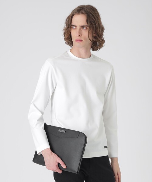 BLACK LABEL CRESTBRIDGE（ブラックレーベル・クレストブリッジ）の「エンボスシュリンクレザークラッチバッグ（クラッチバッグ・メンズ・ベージュ系その他2/ブラック・FREE）」の16枚目の写真