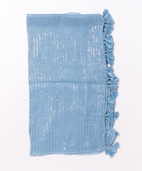 チャイハネ（チャイハネ）の「【チャイハネ】ルローラタッセルストール（ストール/ショール・レディース・ブルー/ナチュラル/ブラック・FREE）」の5枚目の写真