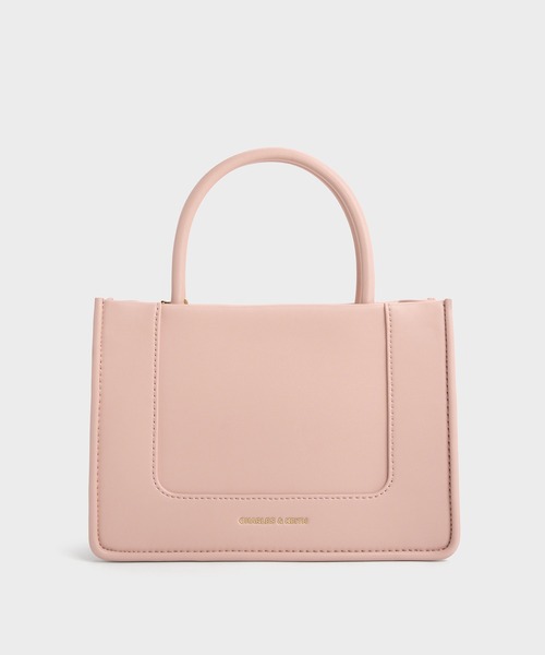 CHARLES & KEITH(チャールズ & キース)の「Daylla ミニデイラー トートバッグ(トートバッグ・レディース・クリーム/スミクロ/ダークブラウン/ライトピンク・M)」の2枚目の写真