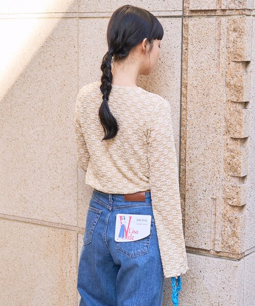 FREAK'S STORE（フリークスストア）の「フラワーストレッチ ロンT（Tシャツ/カットソー・レディース・チャコール/ブラック/サックスブルー/オフホワイト/ナチュラル・ﾌﾘ-）」の18枚目の写真